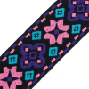 Pink and Purple Geometric Jacquard Ribbon - 2 - Detail | Mood Fabrics