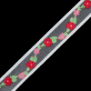 Red Floral Embroidered Tulle Ribbon - 1 - Detail | Mood Fabrics