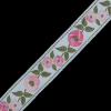Pink and Green Floral Jacquard Ribbon - 0.75 - Detail | Mood Fabrics