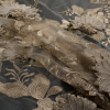Metallic Gold 3D Floral Embroidered Mesh - Folded | Mood Fabrics