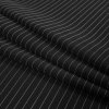 Black and White Pinstriped Knitted Mini Ottoman - Folded | Mood Fabrics