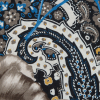 Italian Taupe and Blue Paisley Cotton Batiste - Detail | Mood Fabrics