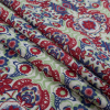 Italian Red and Green Floral Cotton Batiste - Folded | Mood Fabrics