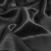 Black Solid Satin with Midnight Navy Backing - Detail | Mood Fabrics