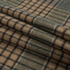 Beige and Green Plaid Twill Wool Coating - Folded | Mood Fabrics