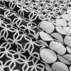 Metallic Black and White Geometric Reversible Jacquard - Folded | Mood Fabrics