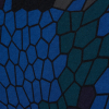 Blue Mosaic Printed Polyester Spandex - Detail | Mood Fabrics