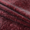 Red and Black Floral Embossed Faux Fur - Folded | Mood Fabrics