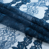 Muted Blue Floral Corded Lace with Finished Eyelash Edges - Folded | Mood Fabrics