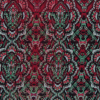 Green and Red Geometric Polyester Georgette - Detail | Mood Fabrics