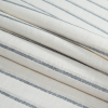 Birch and Steel Blue Shadow Striped Linen Twill - Folded | Mood Fabrics