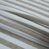 Vintage Khaki and White Awning Striped Linen Woven - Folded | Mood Fabrics