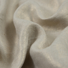 Oatmeal Lightweight Linen Woven with Metallic Gold Foil - Detail | Mood Fabrics