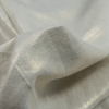 Ivory Lightweight Linen Woven with Metallic Gold Foil - Detail | Mood Fabrics