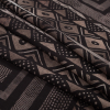 Brown and Black Geometric Printed Polyester Panel - Folded | Mood Fabrics