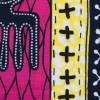 Yellow and Fuchsia Waxed Cotton African Print - Detail | Mood Fabrics