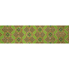 Lime Green Geometric Waxed Cotton African Print with Gold Metallic Glitter - Full | Mood Fabrics