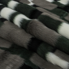 Green and Gray Color-Blocked Faux Fur - Folded | Mood Fabrics