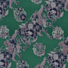 Green Floral Stretch Silk Crepe de Chine | Mood Fabrics