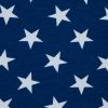 White Stars a on Limoges Blue Cotton Jersey - Detail | Mood Fabrics