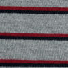 Gray, Red and Navy Shadow Striped Brushed Fleece - Detail | Mood Fabrics