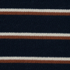 Navy, Creme and Tan Shadow Striped Brushed Fleece - Detail | Mood Fabrics