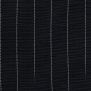 Midnight Blue and White Pinstriped Wool Shirting - Detail | Mood Fabrics
