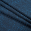 Theory Blue and Navy Abstract Printed Cotton Shirting - Folded | Mood Fabrics