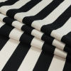 Theory Black and Sand Awning Striped Ponte Knit - Folded | Mood Fabrics