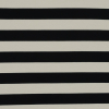 Theory Black and Sand Awning Striped Ponte Knit | Mood Fabrics