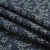 Navy Blue and Lake Black Floral Jacquard - Folded | Mood Fabrics