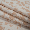 Beige and White Stretch Floral Houndstooth Brocade - Folded | Mood Fabrics