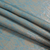 Metallic Beige, Turquoise Blue and Light Copper Python Jacquard - Folded | Mood Fabrics