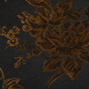 Luminous Rust and Black Floral Satin Jacquard - Detail | Mood Fabrics