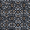 Tan and Gray Printed Cotton Twill with Solid Navy Reverse Face - Detail | Mood Fabrics