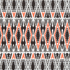 Red Orange Geometric Stretch Cotton Twill - Detail | Mood Fabrics