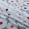 Red, Mandarin Orange and White Floral Printed and Embroidered Netting - Folded | Mood Fabrics