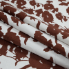 Brown and Off-White Floral Printed Silk and Cotton Jacquard - Folded | Mood Fabrics
