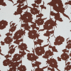 Brown and Off-White Floral Printed Silk and Cotton Jacquard | Mood Fabrics