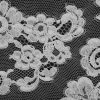 White Floral Corded Cotton Lace with Scalloped Eyelash Edges - Detail | Mood Fabrics