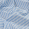 Theory Light Blue and White Bengal Striped Cotton and Linen Blend - Detail | Mood Fabrics