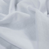 Theory White Cotton Lawn with Blue Double Striped Selvages - Detail | Mood Fabrics