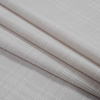 Beige and White Cotton Woven with Emboidered Plaid Design - Folded | Mood Fabrics