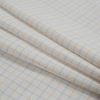 Ivory, Orange and Beige Plaid Cotton Woven - Folded | Mood Fabrics
