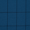 Blue and Black Windowpane Check Cotton Woven - Detail | Mood Fabrics