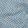 Famous NYC Designer Dawn Blue and White Crushed Gingham Cotton Woven - Detail | Mood Fabrics