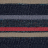 Blue, Beige and Red Barcode Striped Japanese Cotton Woven with Herringbone Backside - Detail | Mood Fabrics