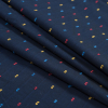 Navy Japanese Cotton with Multicolor Swiss Dots - Folded | Mood Fabrics