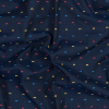 Navy Japanese Cotton with Multicolor Swiss Dots | Mood Fabrics