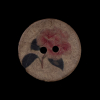 Italian Brown Floral Painted Coconut Button - 40L/25mm | Mood Fabrics